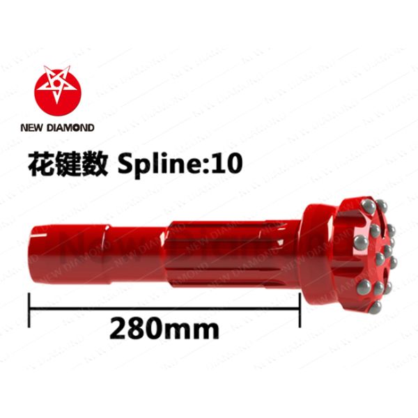 105 - 127mm Diameter DTH Hammer Bits 10 Spline Key Number For Earthworks