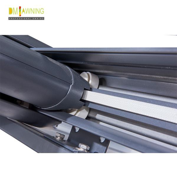Polyester Retractable Roof Awning Remote Control Aluminum Retractable Awning Conservatory
