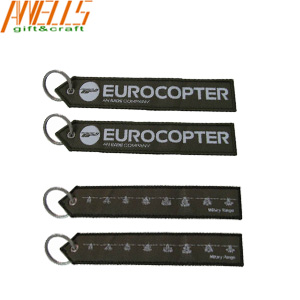 Colorful Personalized Fabric Keychains Luggage Tag Woven Keychain