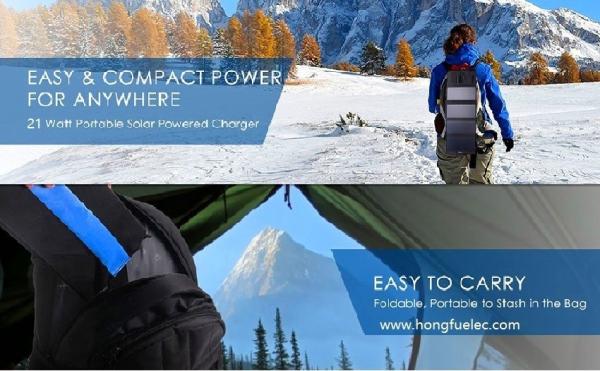 21W Large Capacity Phone Charging Solar Panel Eco - Friendly Portable Compact Design