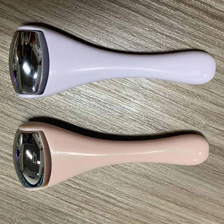 Stainless Steel Handheld Pink Face Ice Roller for Anti-Wrinkle and Eye Relief Massage