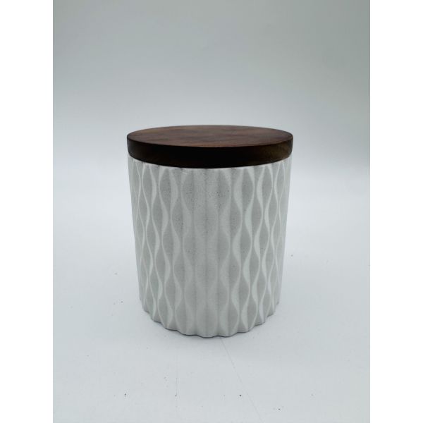 Sand Stone bathroom accessories soap dispenser round with diamond dot and wood accessories toothbrush cup

