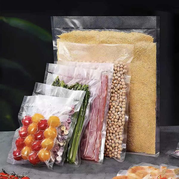 Embossed Vacuum Bags BPA Free Plastic Bags Mesh Texture Vacuum Seal Food Package Bag for Home Commercial