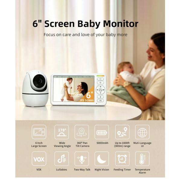 Two way Audio High Definition Infant Monitor Featuring Long Range Up To 1000 Feet Perfect for Infant Surveillance and Care