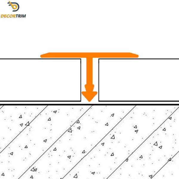 Decorative T Shaped Transition Strip 17mm Aluminum Alloy Material