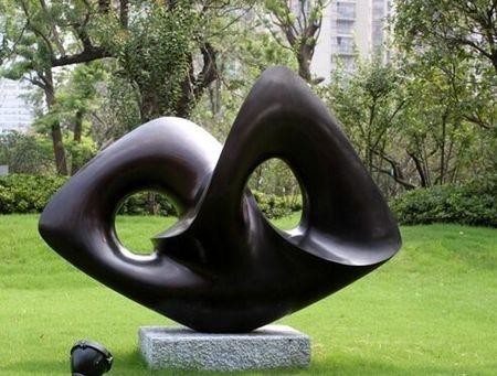 Forged Bronze Abstract Sculpture Medium Handmade Garden Sculptures