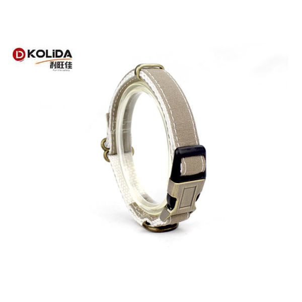 Durable Canvas Adjustable Dog Collar 4 Colors With Harness Belt Traction Rope
