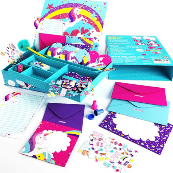 Student Girls Notepads And Stationery Supplies Kit Unicorn Gift Set 45 Piece