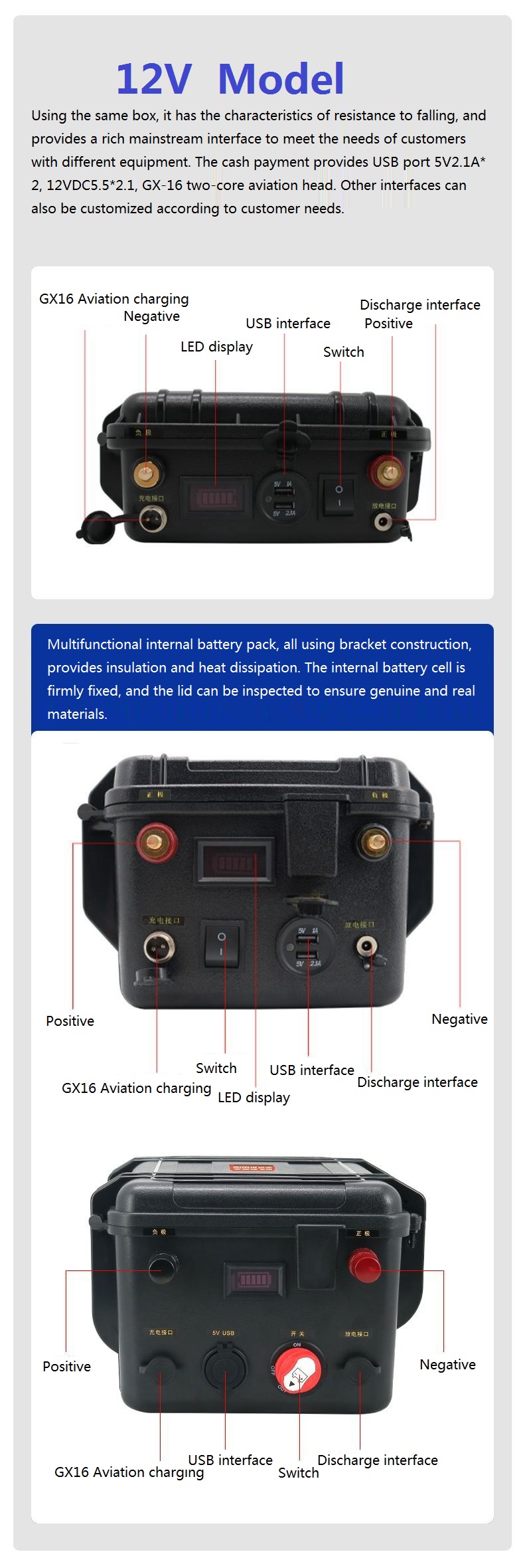 CLF 12V 100AH Литийная батарея OEM ODM Электромоторная штурма лодка каяк 24 вольт 200 ампер Морской двигатель батарея