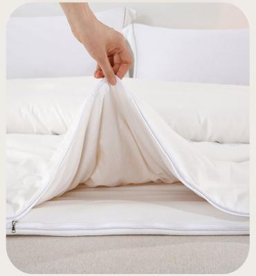White Microfiber Four Seasons Comforter Hypoallergenic Zipper Bed Comforter