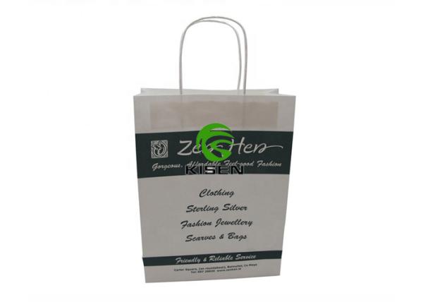 Kraft Paper Handle Shopping Bags For Shopping / Gift Eco Friendly OEM Accepted