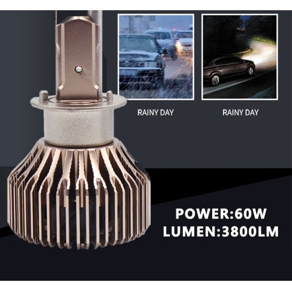 New Super Bright 10000Lm 120W High Quality H1 Car LED Headlight Bulb Cool White 6500K 24V Universal Fitment Aluminum+Brass