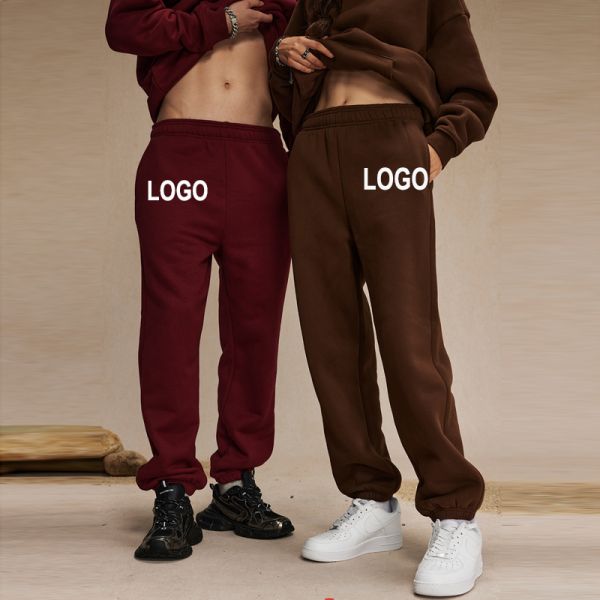 2024 Winter Collection 100% Cotton Padded Casual Pants for Men Women Loose Leg Drawstring Fashion Plus Size Mid Waist Canvas