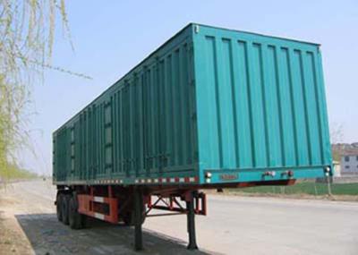 50 pieds Fermé en acier boîte de fret sèche remorque camion de fret sec avec trois essieux