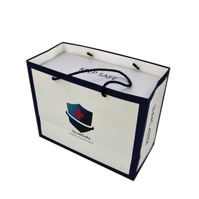 Saco de compras de papel impresso personalizado CDR reciclável CMYK PMS com alças de corda
