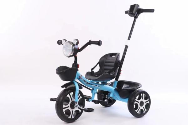 Triciclo de três rodas Crianças triciclo com os pais Cuidado Push Bar