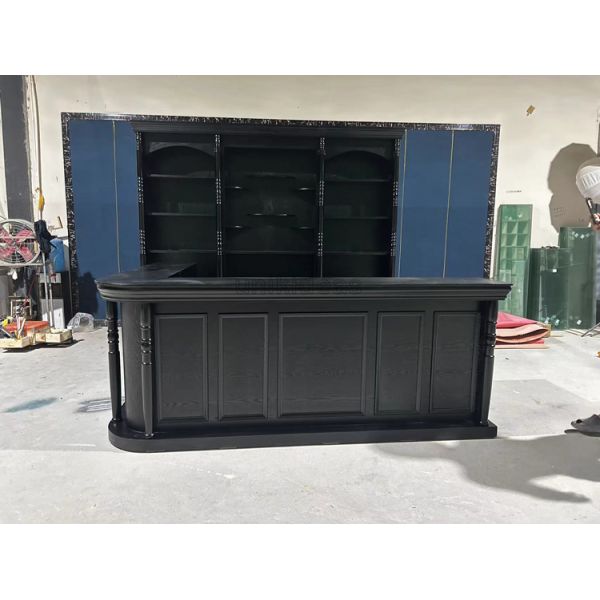 Customized Nordic Style Wooden Office Front Desk Salon Barber Shop Reception Desk Cafe Furniture
