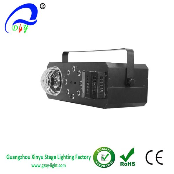 8PCS *3W RGBW Gobo Effect Derby Effect Strobe Chase and green red laser effect Stage Light