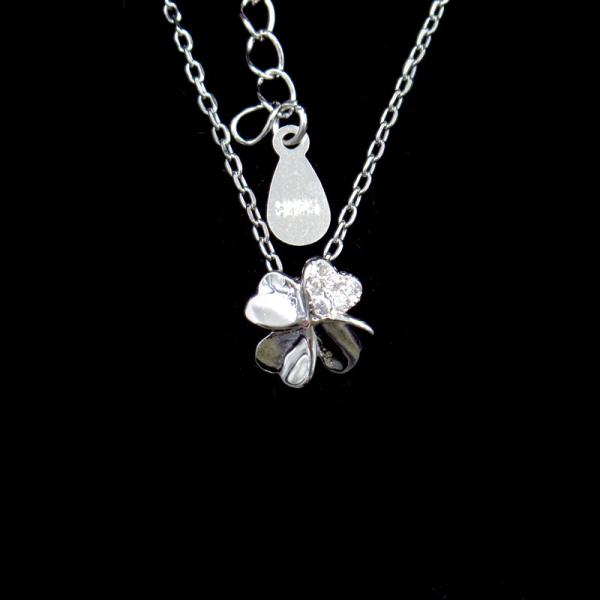Dancing H & A Stone Pendant Necklace Angel Wing Heart Shape Sterling 925 Silver