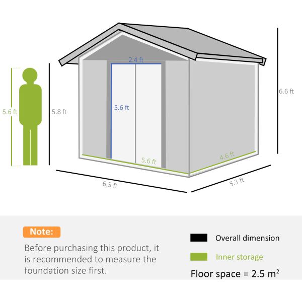 AJUNION Modern Design Metal Storage Shed for Sheds Storage 55.5kg Wood Grain Effect