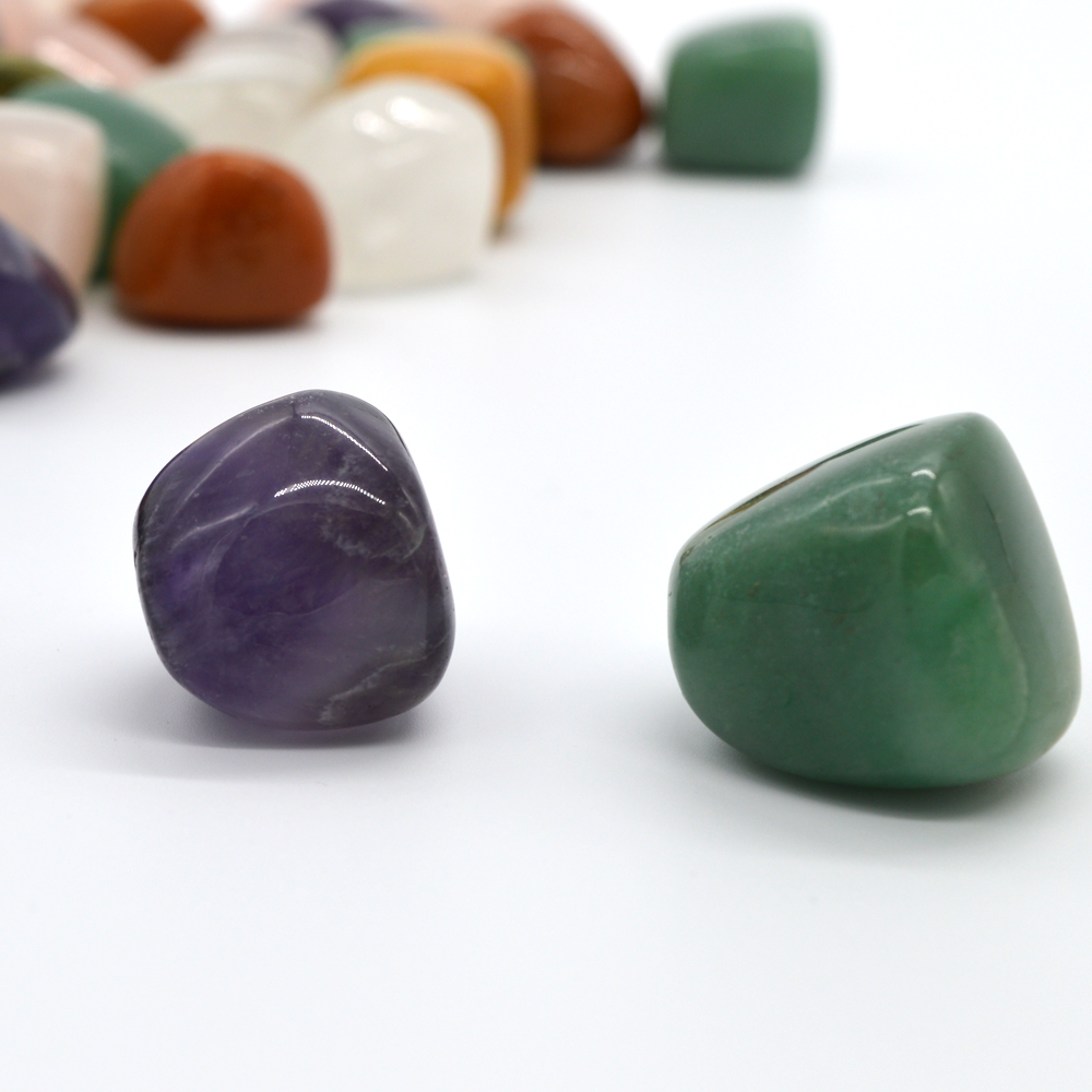 Engraving Carving Type Mix Gems Natural Tumbled Stones for Purple Healing Reiki Crystal Jewelry Making and Home Decoration
