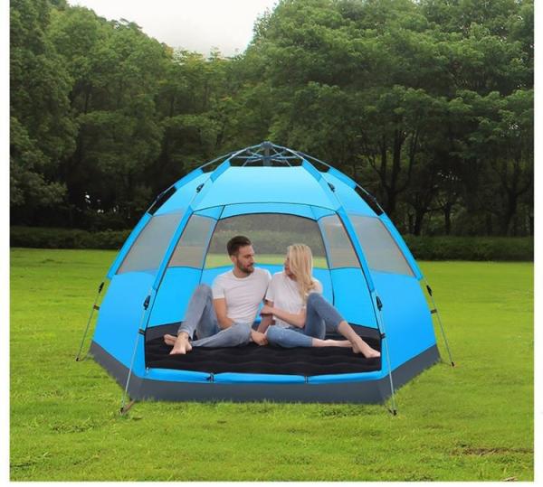 Beach Tent Sun Shelter - Portable Sun Shade Instant Tent for Beach Carrying Bag, Stakes, 6 Sand Pockets, Anti UV