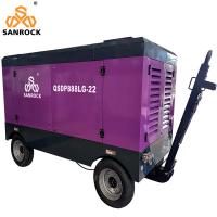 Máquina de compressão de ar de parafuso portátil de alta pressão de 22 bar para mineração