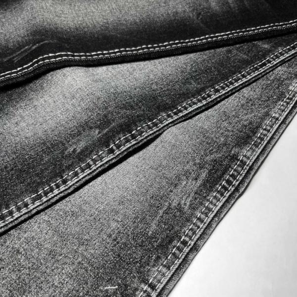 Cotton Polyester Spandex Twill Denim Fabric Light Grey 10.9 oz OEM