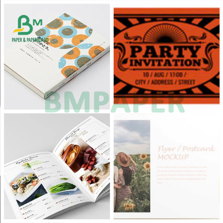 115gsm 128gsm High Glossy  Two Sides Coated Couche Paper  for Postcards 115 грм 128 грм высокая глянцевая двусторонняя покрытая диванная бумага для открыток