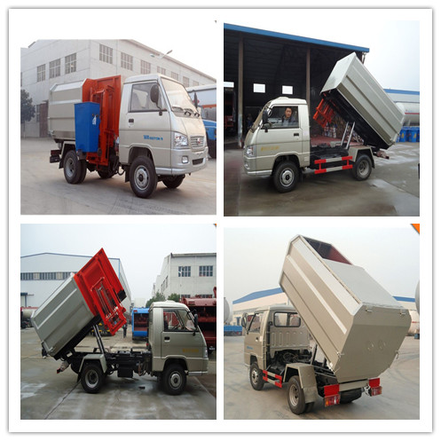 FOTON 4X2 2000 Liters Small Dumpster Garbage Truck , 6 Wheels 2cbm Mini Garbage Truck