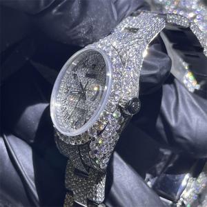 relógio fraco branco Rolex de 31mm Moissanite Diamond Watch Gem Stone Moissanite
