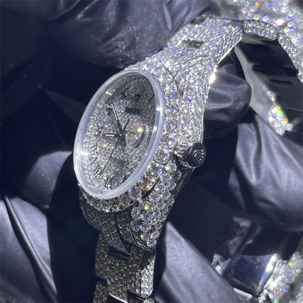 31mm White Loose Moissanite Diamond Watch Gem Stone Moissanite Watch Rolex For Men