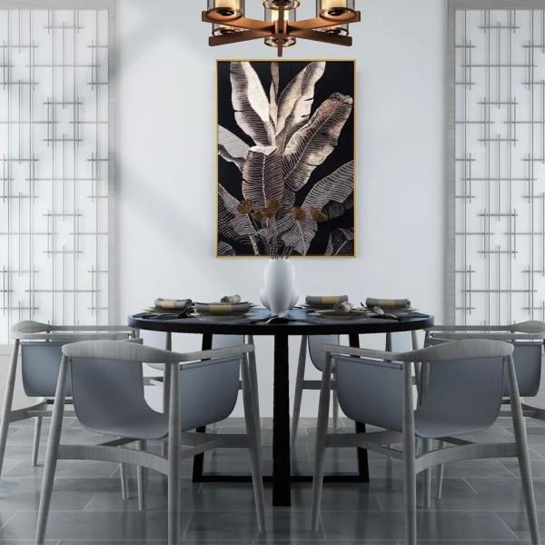 Custom Designs Crystal Porcelain Wall Art Decor Painting UV Print 3D Plantain Leaves