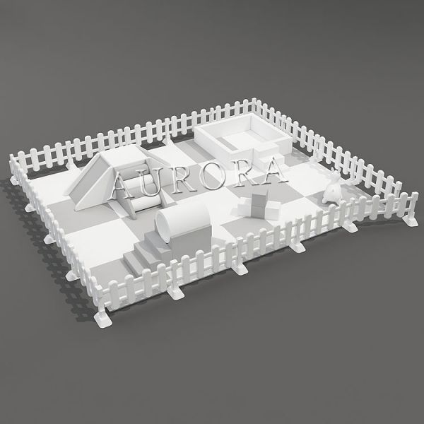 Soft Play White Fence Indoor Foam Slide Ball Pool Kids Soft Play Sets Area