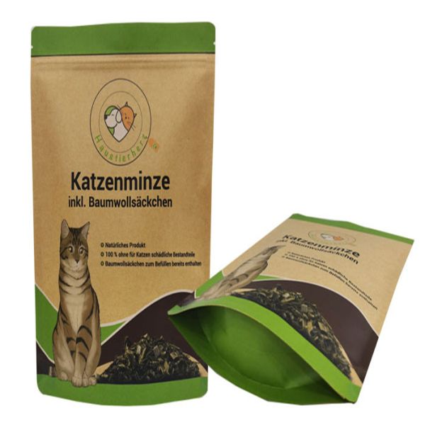 Moistrure Proof Kraft Zipper Pouch Pet Food Packaging Pouch Rotogravure Printed
