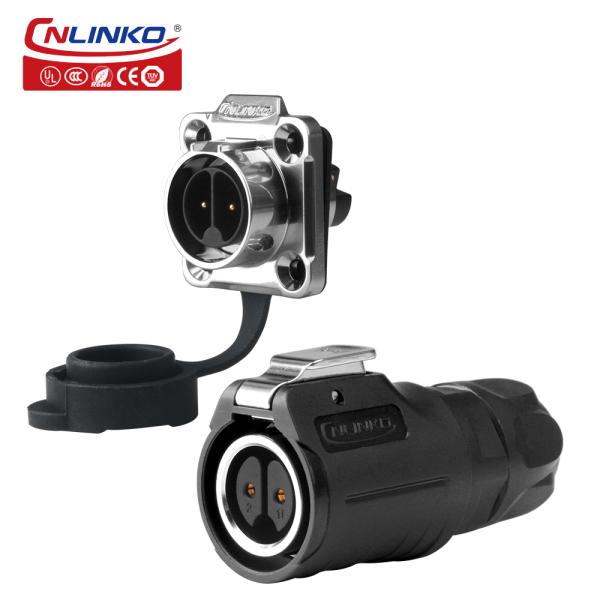 CNLINKO LP16 Industrial Plug and Socket Male Female M16 Round 2 Pin Waterproof Cable Connector