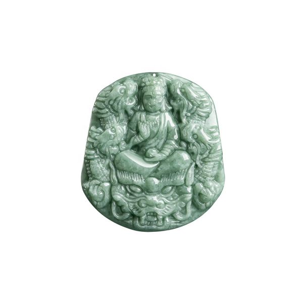 Carved Natural Jade Nine Dragons Guan Yin Pendant Necklace A Unique Addition to Your Jewelry Collection