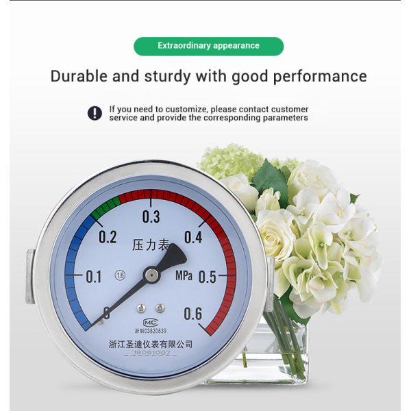 Clamp Type Design 100mm Axial Hydraulic Oil Pressure Gauge for Precise Measurements