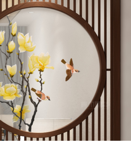 Estilo chino del gabinete de la consola de W1200mm H2400mm Brown oscuro nuevo con la pantalla