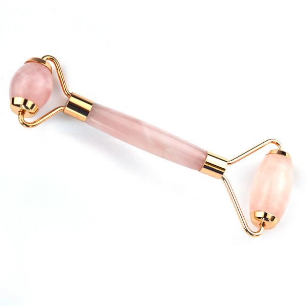 Anti Aging Facial Roller Rose Quartz Gua Sha Massage Roller for Face Accessory