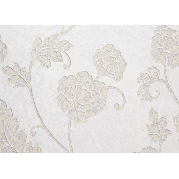 0.53*10M Vinyl Embossed Floral Pattern Wallpaper , Rustic Country Wallpaper