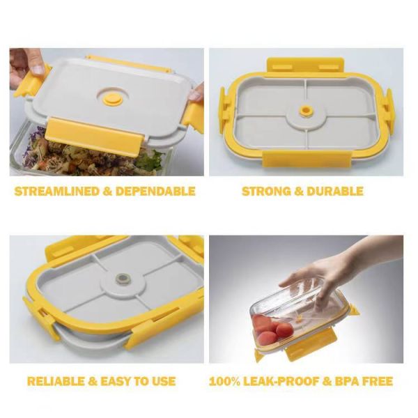 IKOO 370ml 640ml 1505ml Vacuum Glass Food Container -40℃ to 560℃
