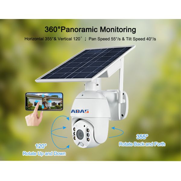 1080P LTE Cellular Home Security Camera 4G 2MP Pan And Tilt Solar PTZ Camera