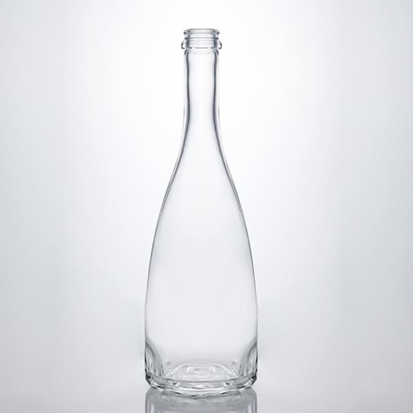 Whisky Gin Rum Vodka Glass Collar Engraved Round Liquor Bottle with and Custom Cap