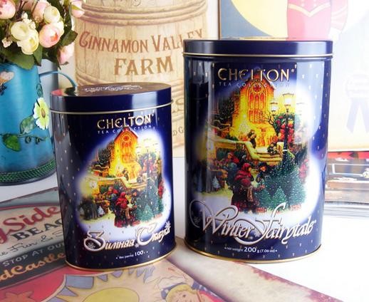 Holiday Black Wine Gift Oval Tin Box , Aluminum Tins With Lids HACCP