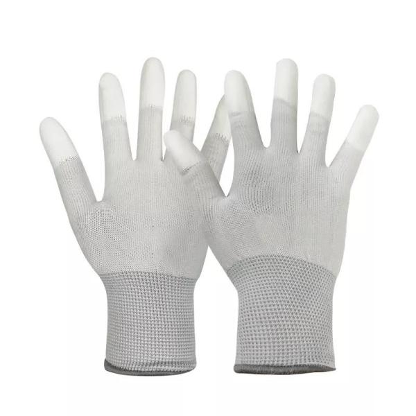 13 Gauge Carbon Fiber Esd Hand Gloves Anti - Static PU Top Fit Coated Finger ESD Gloves