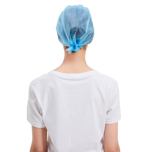 Doutor tampão tecido Bouffant Disposable Non para o pessoal hospitalar PP azuis com laços