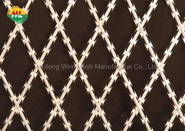 2.8mm Sharp Welded Concertina Razor Wire Fence , Razor Mesh Fence With Firm Structure