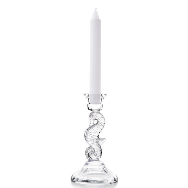 Hot sales customized Sea horse clear crystal glass candelabra candlestick holder