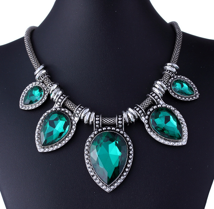 vintage owl necklace long necklace of natural semi-precious turquoise jewelry sets